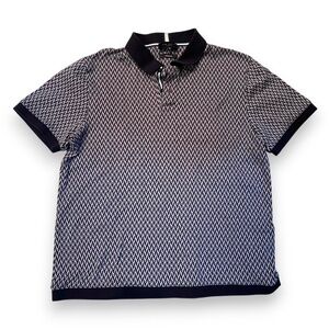 Ted Baker Skelt Geometric Jacquard Polo Shirt – Blue (Men’s Size 3)